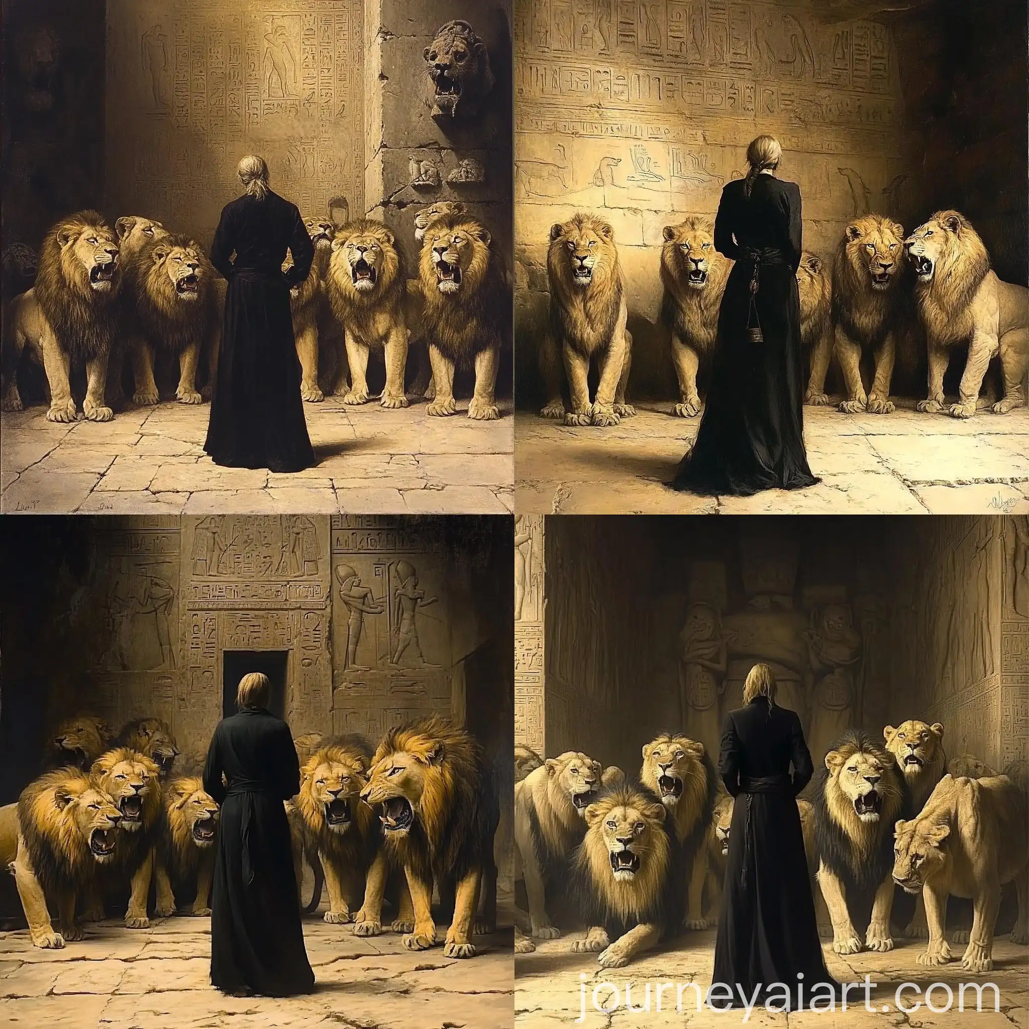 Mysterious-Figure-Surrounded-by-Lions-in-Ancient-Chamber