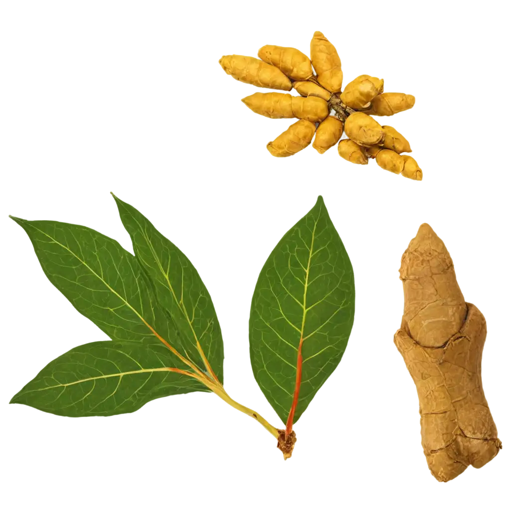 PNG-Image-of-Herbal-Ingredients-Galangal-Noni-Leaves-Moringa-Brotowali-Red-Ginger-Turmeric