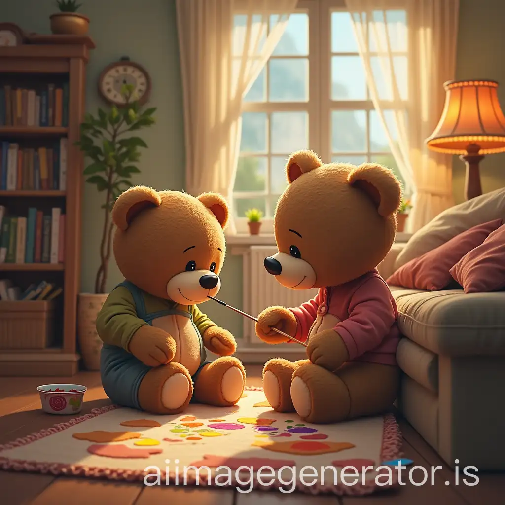 Teddy-BearAI-Art-Prompt-Expansion-and-Girlfriend-Painting-the-Living-Room