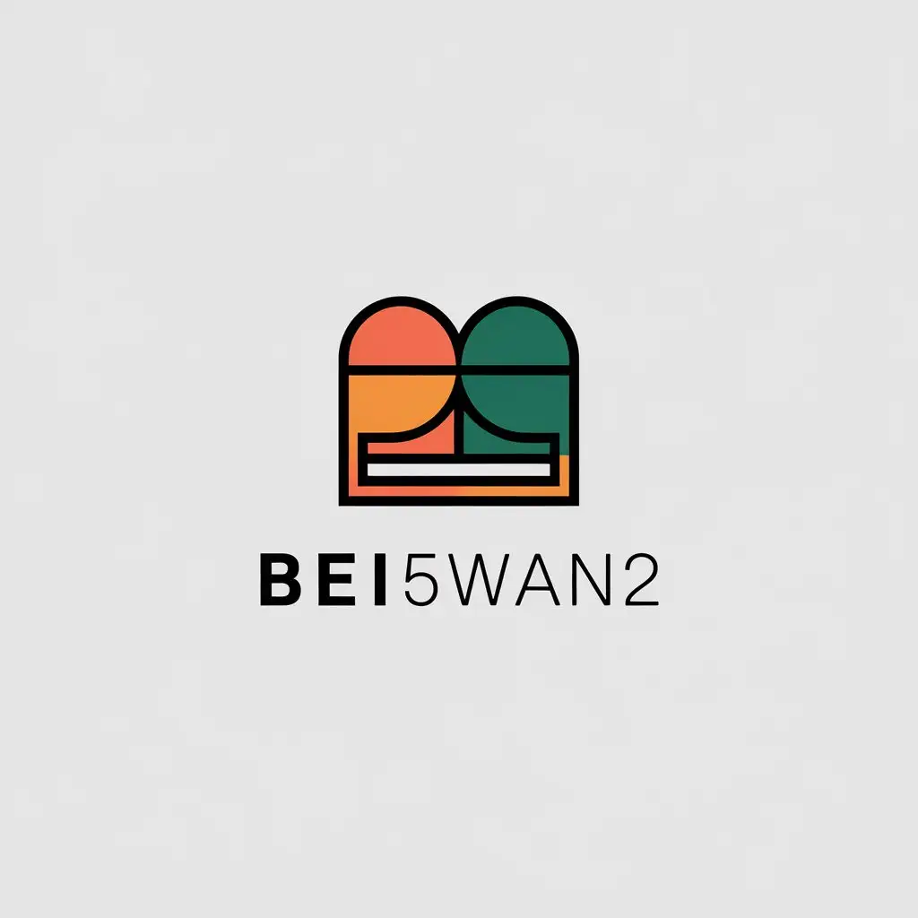 a vector logo design,with the text "bei5 wan2", main symbol:furniture,Minimalistic,be used in Home Family industry,clear background