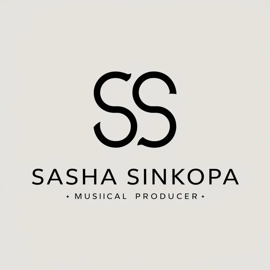 a vector logo design,with the text "Sasha Sinkopa", main symbol:Two letters S,Minimalistic,be used in Musical producer industry,clear background