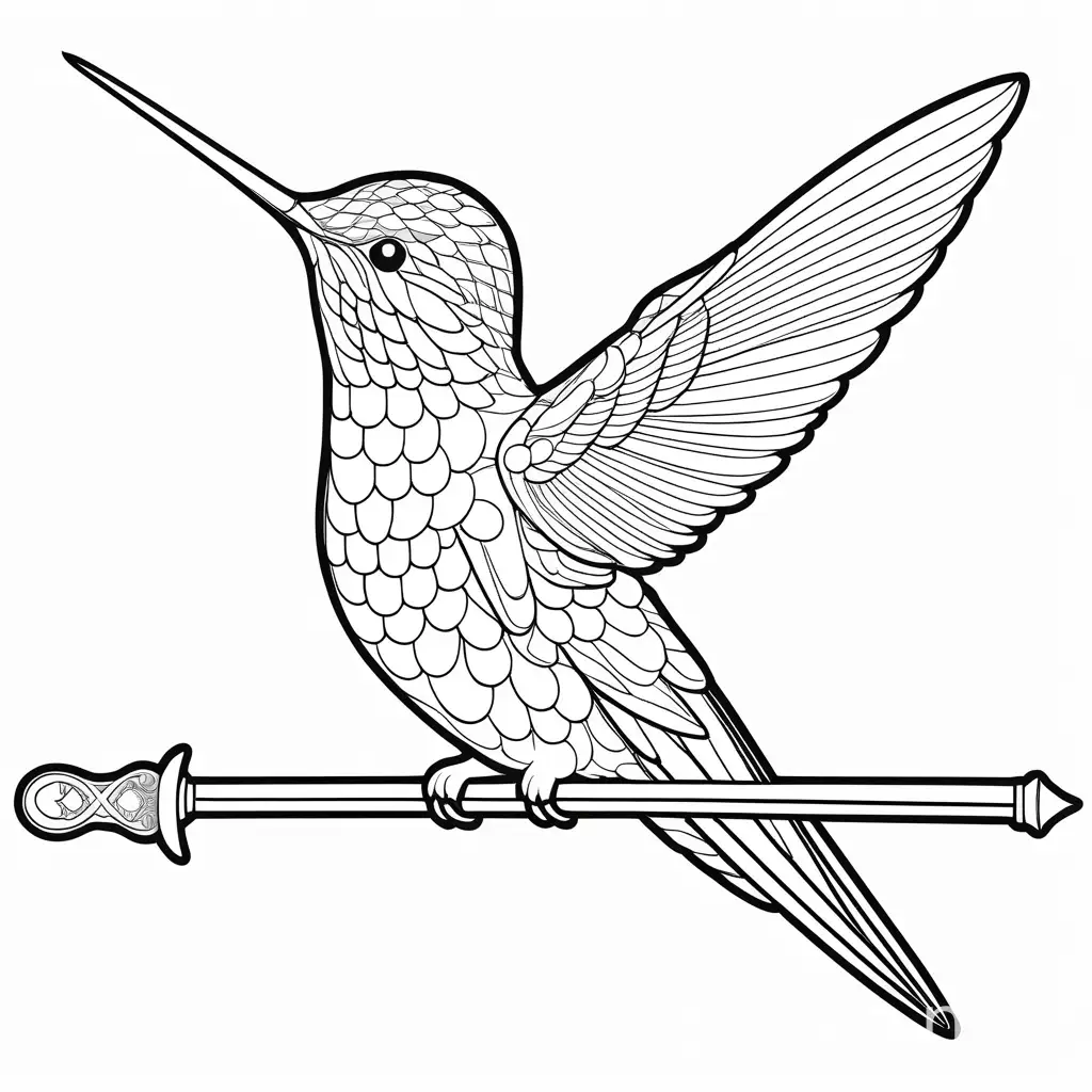 Hummingbird-Warrior-Simple-Coloring-Page-for-Kids