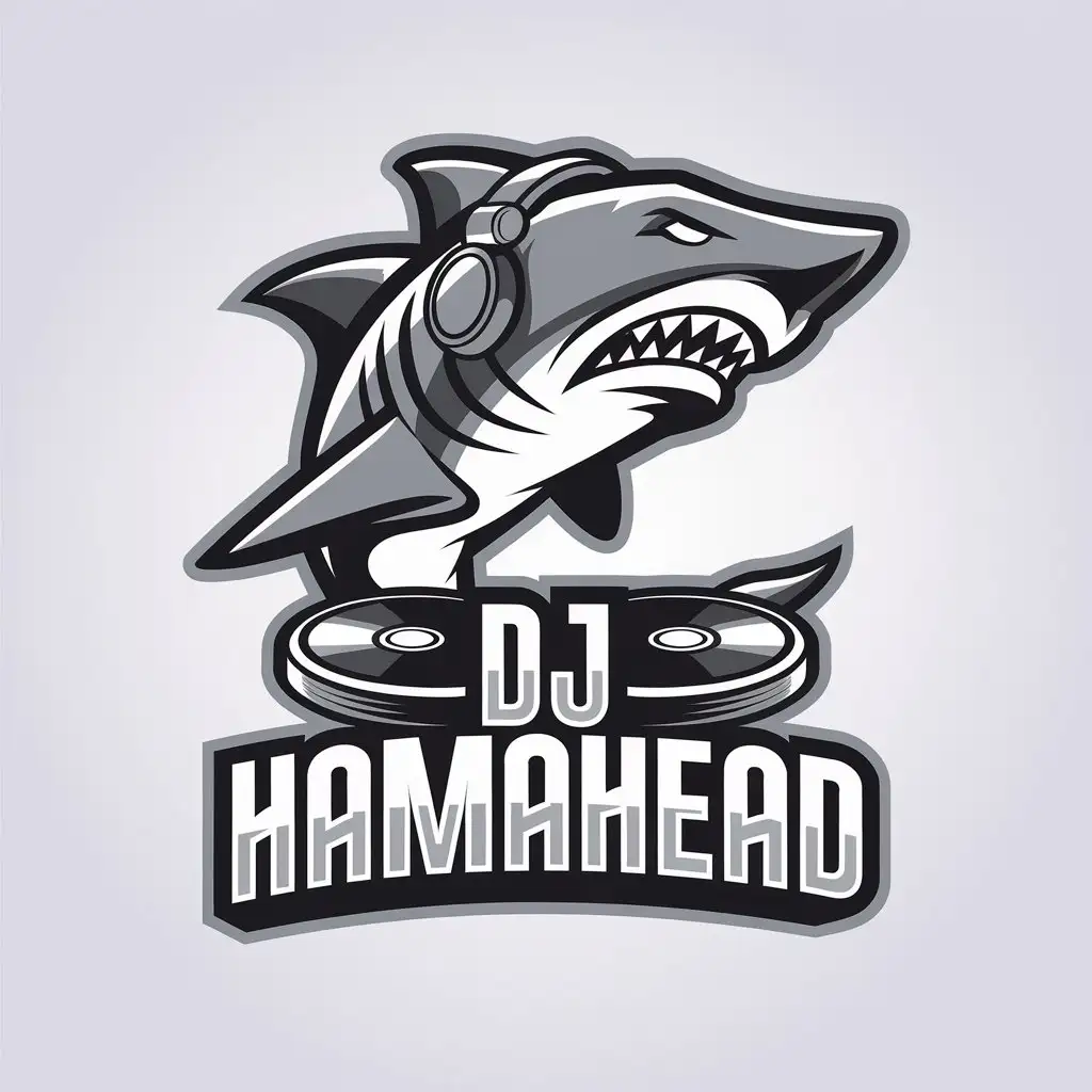 LOGO Design for DJ HamaHead Hammerhead Shark Theme for Entertainment Industry