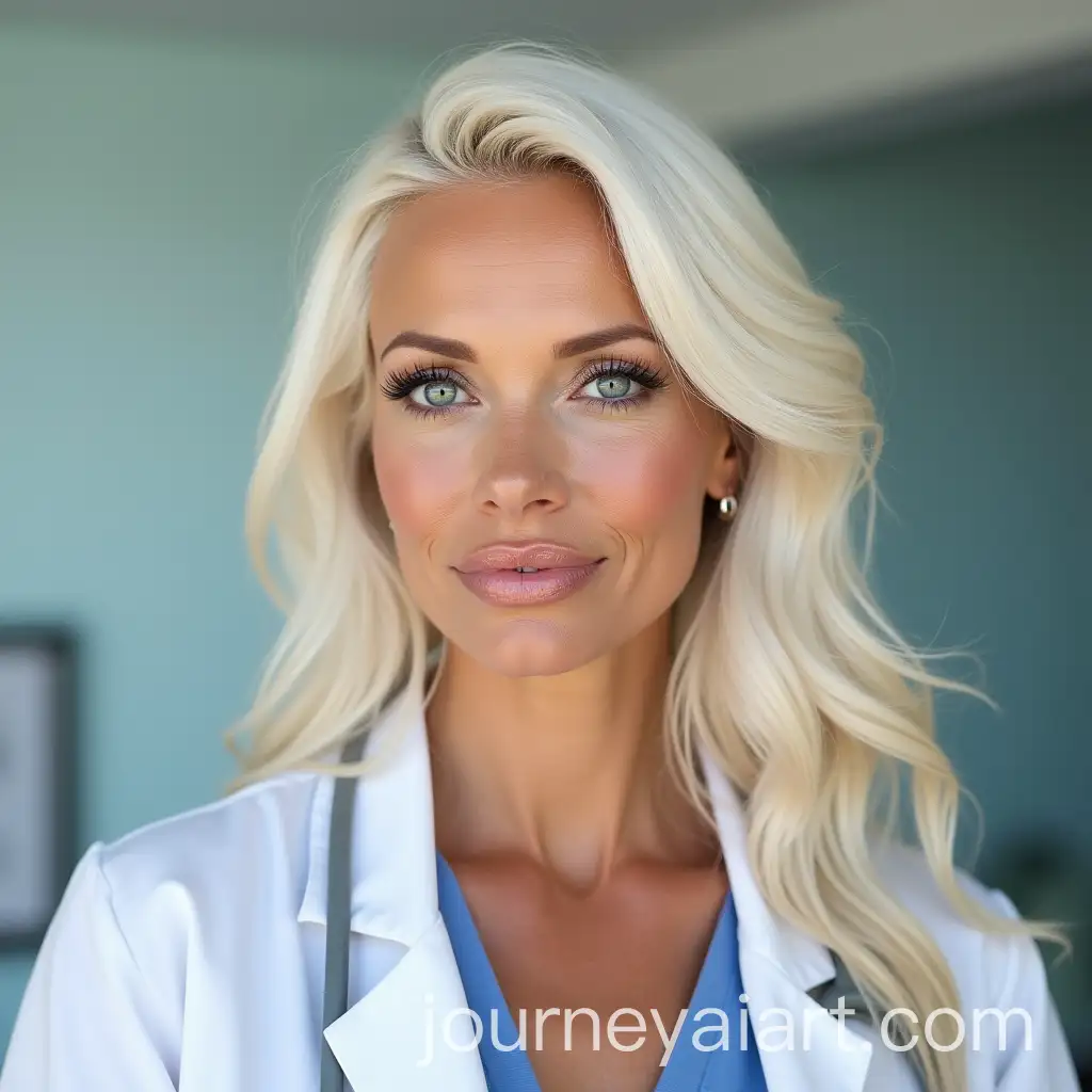 Beautiful-Doctor-with-White-Hair-and-Blue-Eyes