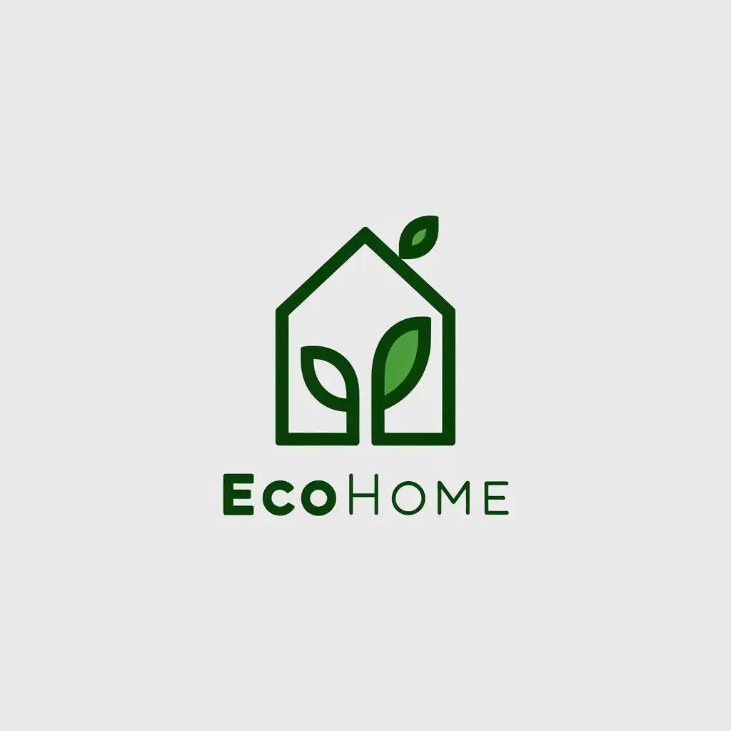 LOGO-Design-for-EcoHome-Minimalistic-House-Symbol-in-Clear-Background