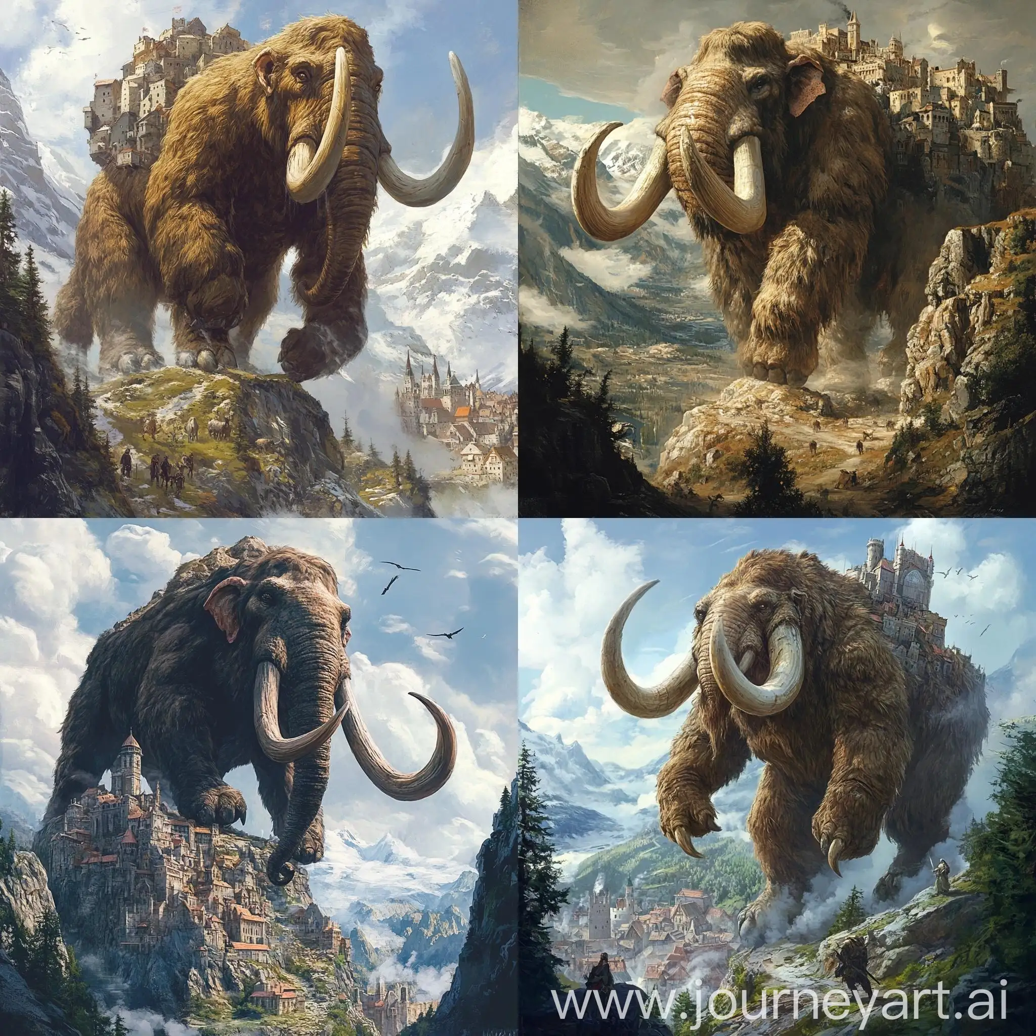 Colossal-Mammoth-Monster-Stomping-Medieval-City