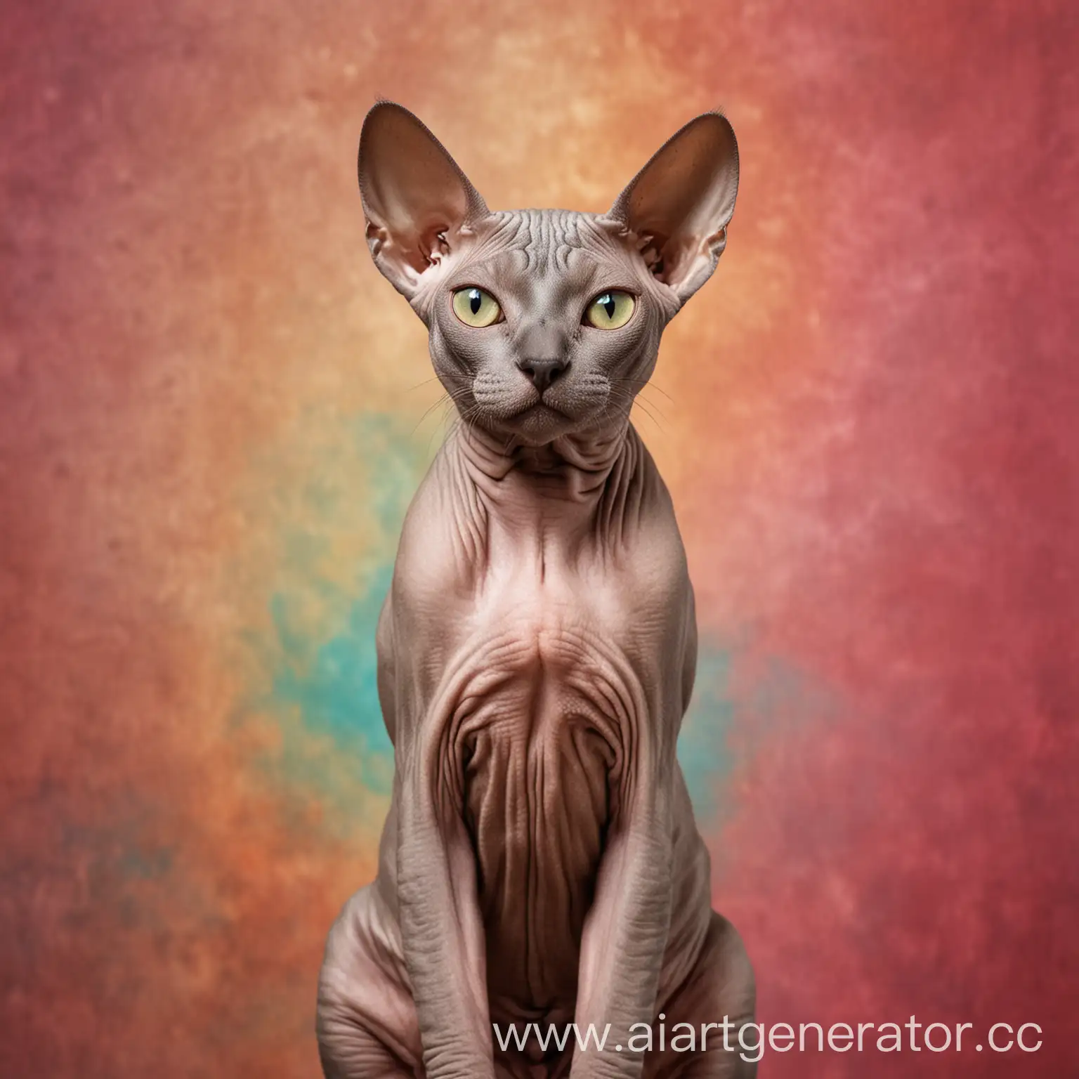 Sphinx-Cat-Against-Motley-Background