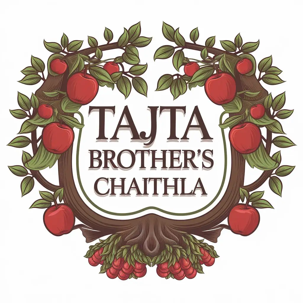 LOGO Design for Tajta Brothers Chaithla Apple Orchard Fruit Theme for Travel Industry