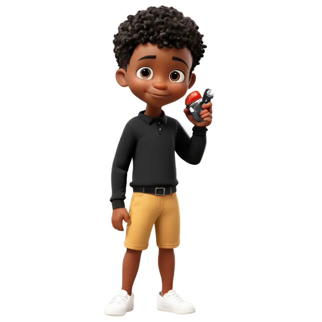 PNG-Image-of-a-Little-Black-Boy-with-a-Pipe-Enhancing-Clarity-and-Detail