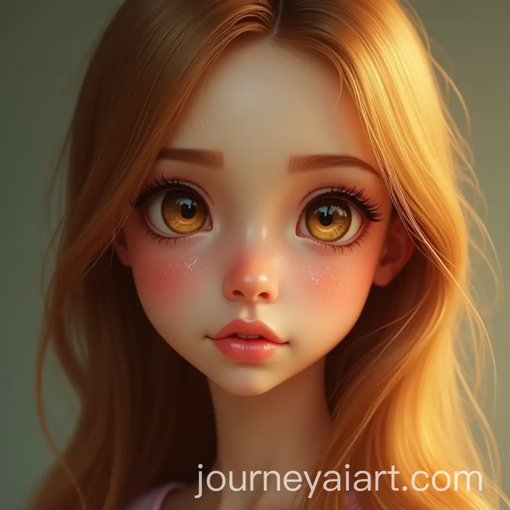 Portrait-of-a-Beautiful-Young-Woman-with-Golden-Halo-Hair-and-Hazelnut-Eyes