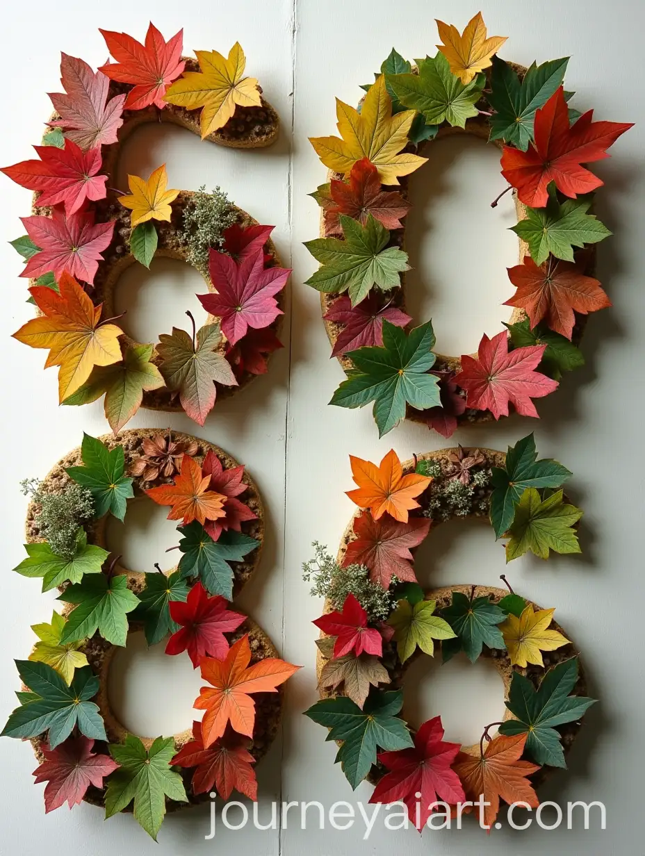 Creative-Display-of-Numbers-Made-from-Colorful-Leaves-on-a-Table
