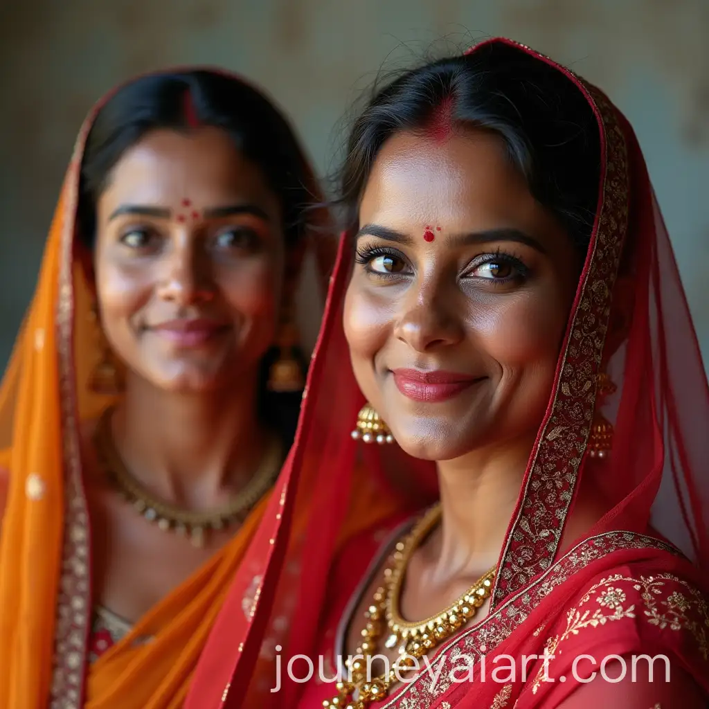 Indian-Women-in-Traditional-Attire-Celebrating-Cultural-Heritage
