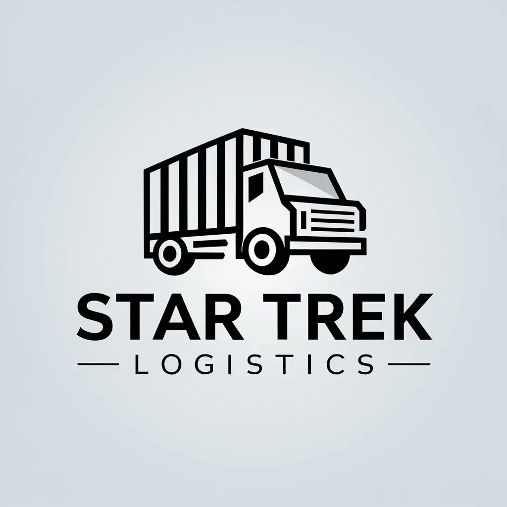 a vector logo design,with the text "Star trek logistics", main symbol:cargo truck,Moderate,be used in shipping, cargo transportation industry,clear background