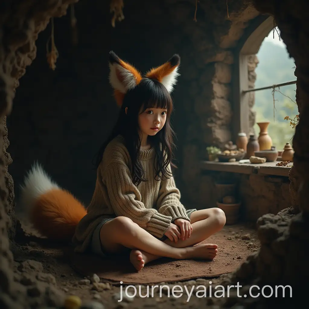 18YearOld-Asian-Girl-with-Fox-Ears-and-Tail-in-PostApocalyptic-Mountain-Shelter