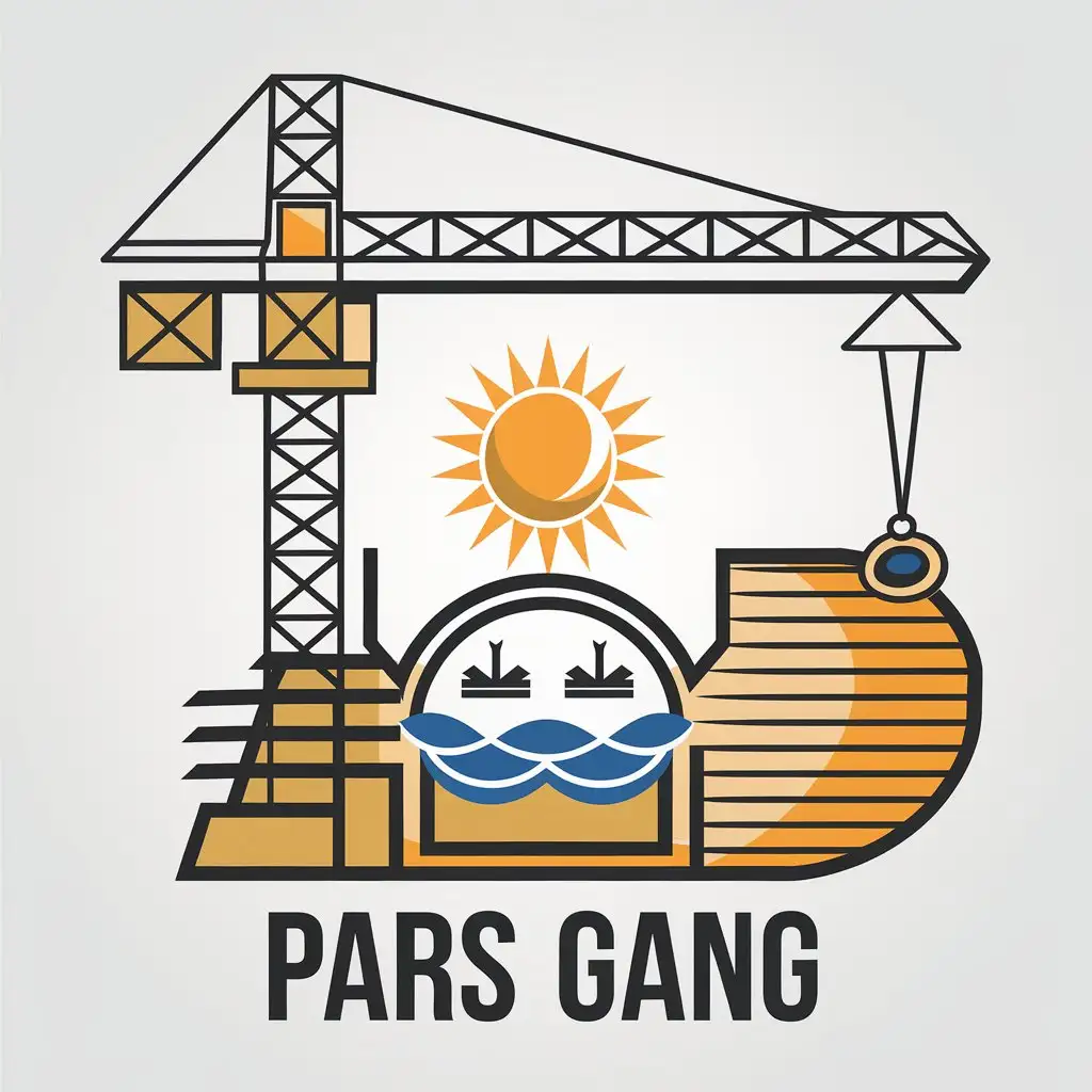 LOGO-Design-For-Pars-Gang-Crane-and-Sun-Symbol-in-Persian-Gulf-Theme