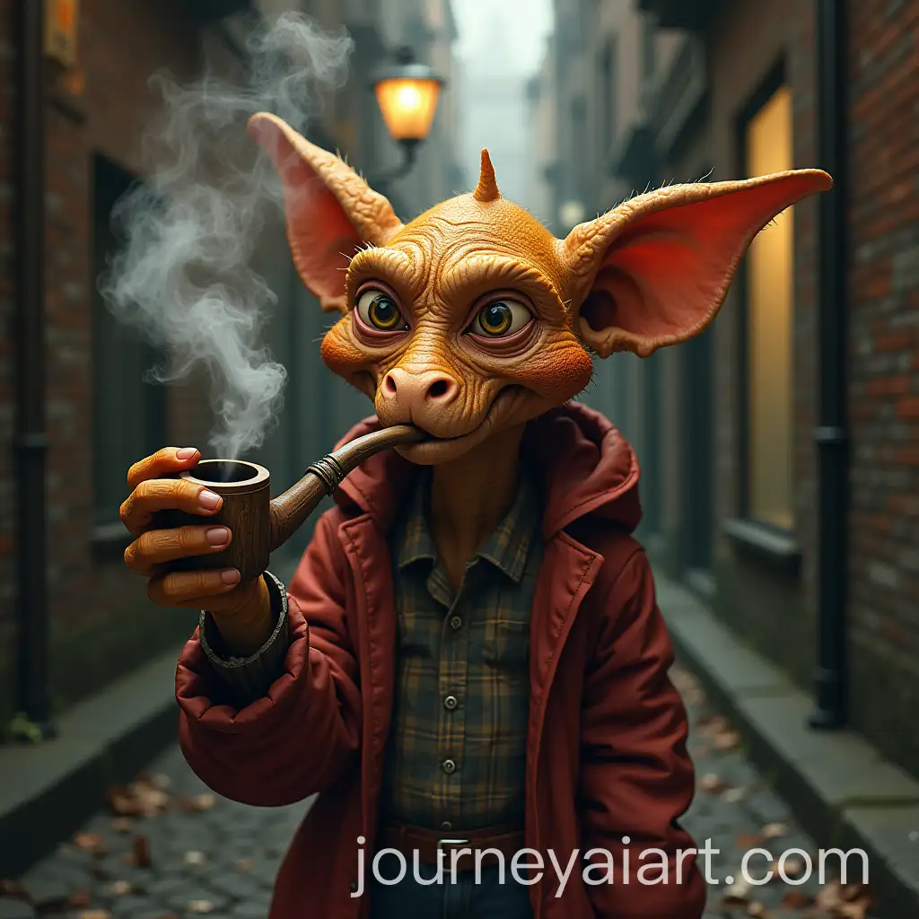 Ginger-Goblin-Smoking-a-Pipe-in-a-Dark-Back-Alley