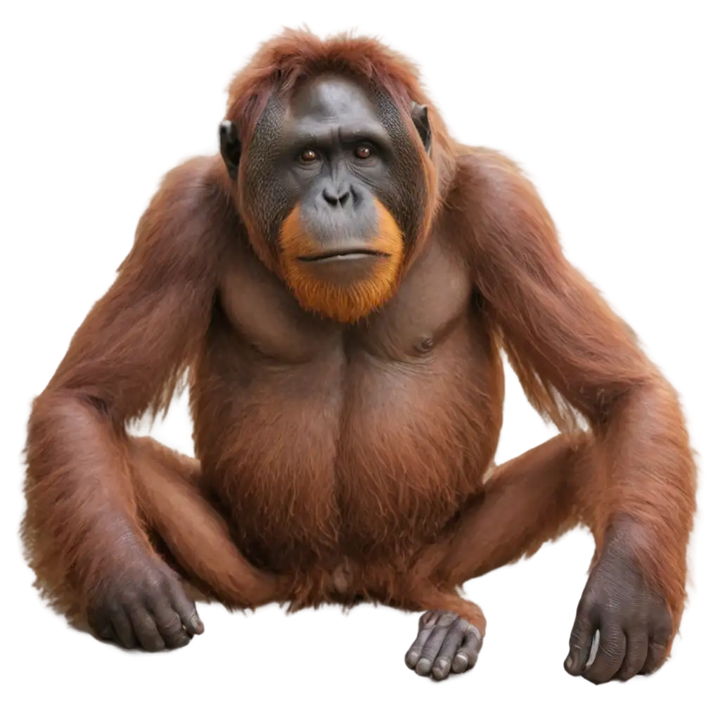 Sad-Orangutan-PNG-Capturing-Emotion-in-HighQuality-Images