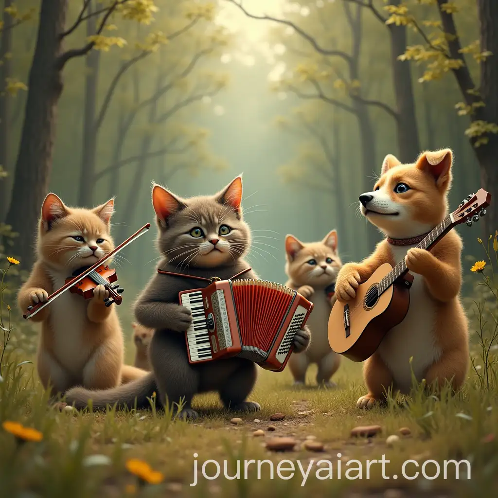 Animals-Playing-Musical-Instruments-in-a-Surreal-Woodland-Scene