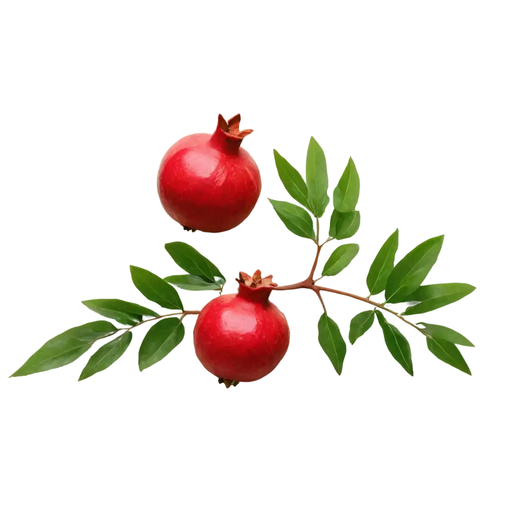 Whole-Pomegranate-with-Leaves-PNG-HighQuality-Image-for-Multiple-Uses