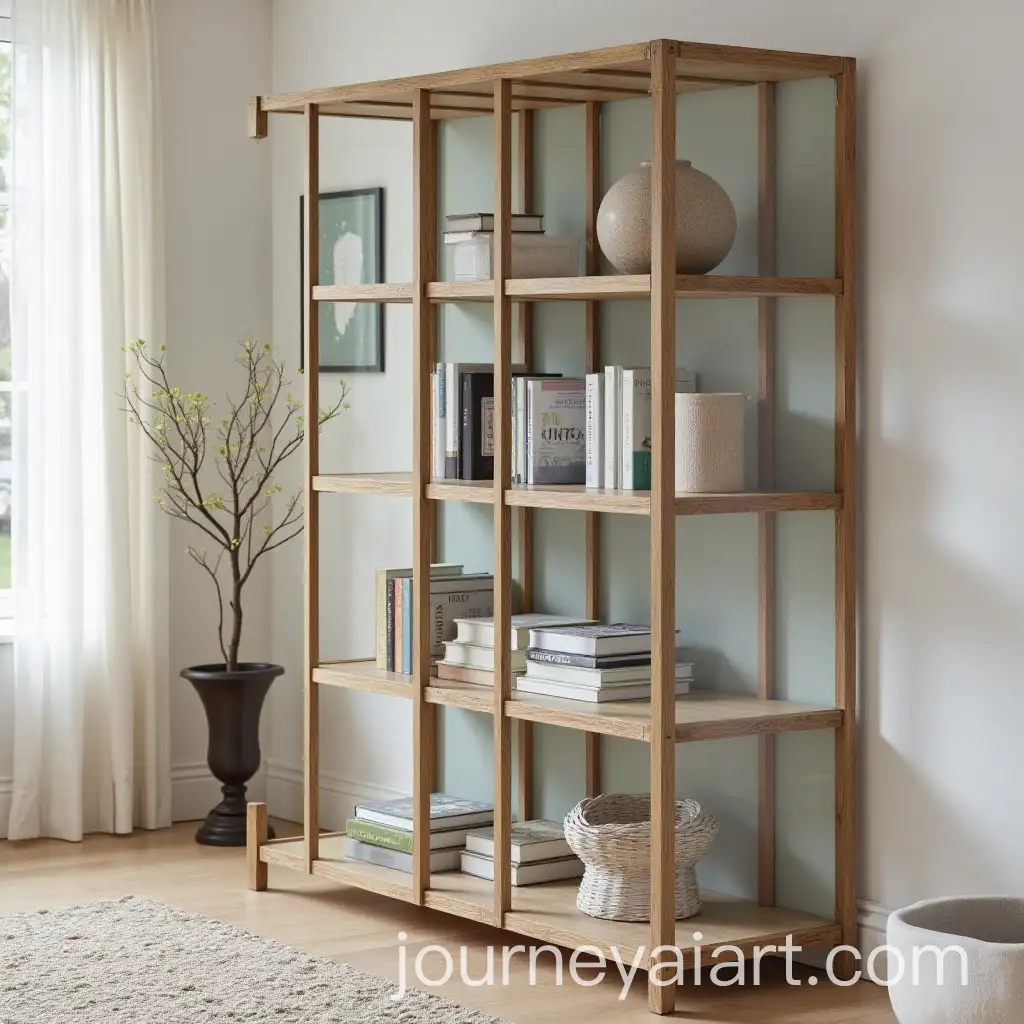 Elegant-Rustic-Freestanding-Glazed-Bookcase-with-Thin-Wooden-Frames