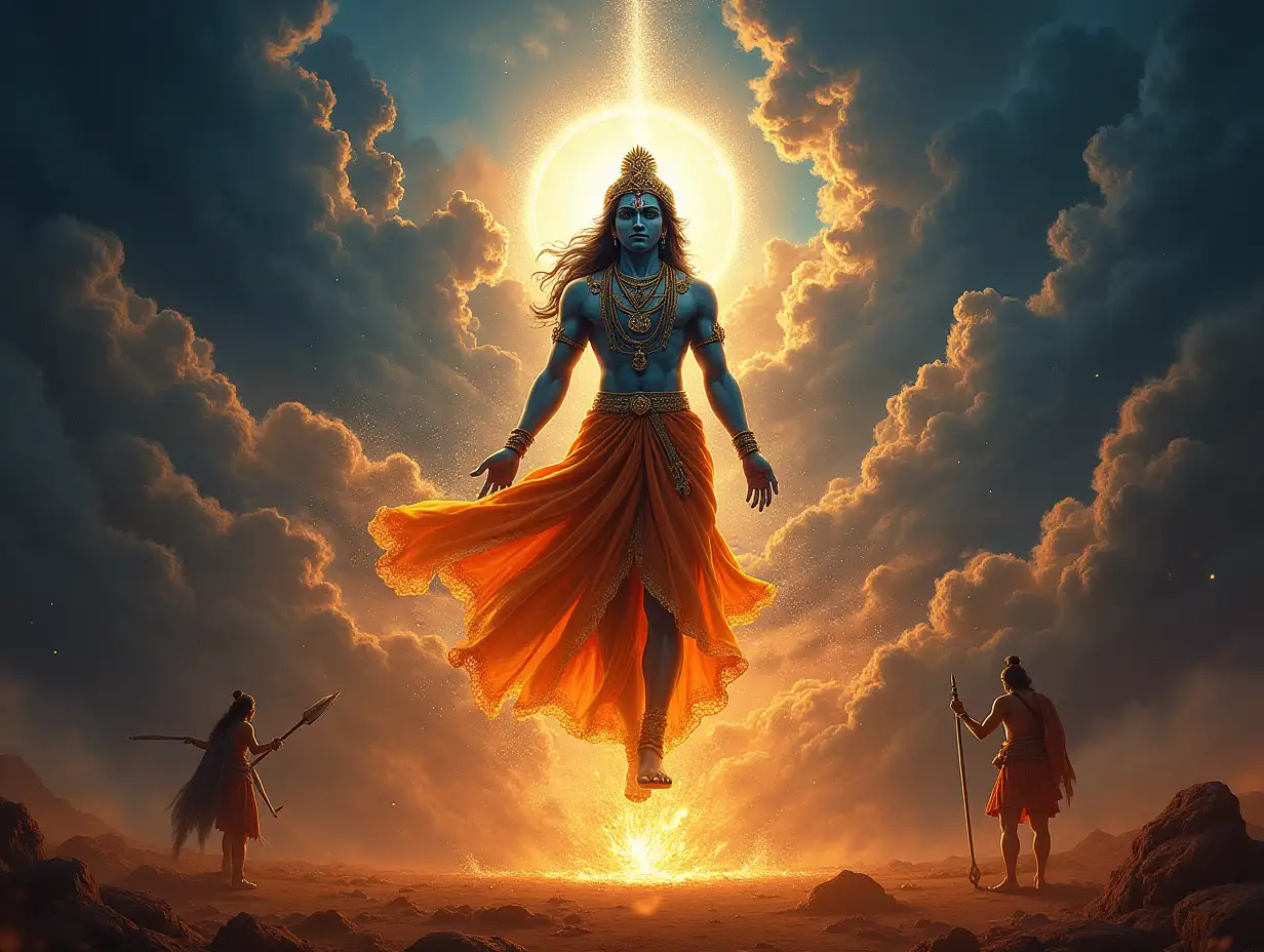 Krishnas-Vishwaroop-Cosmic-Form-Revealed-on-the-Battlefield-of-Kurukshetra