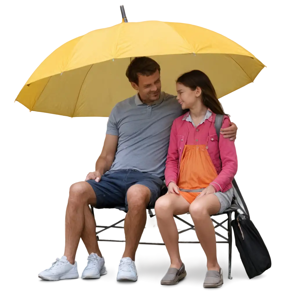 Family-Under-an-Umbrella-PNG-Image-Perfect-for-Personal-and-Professional-Use