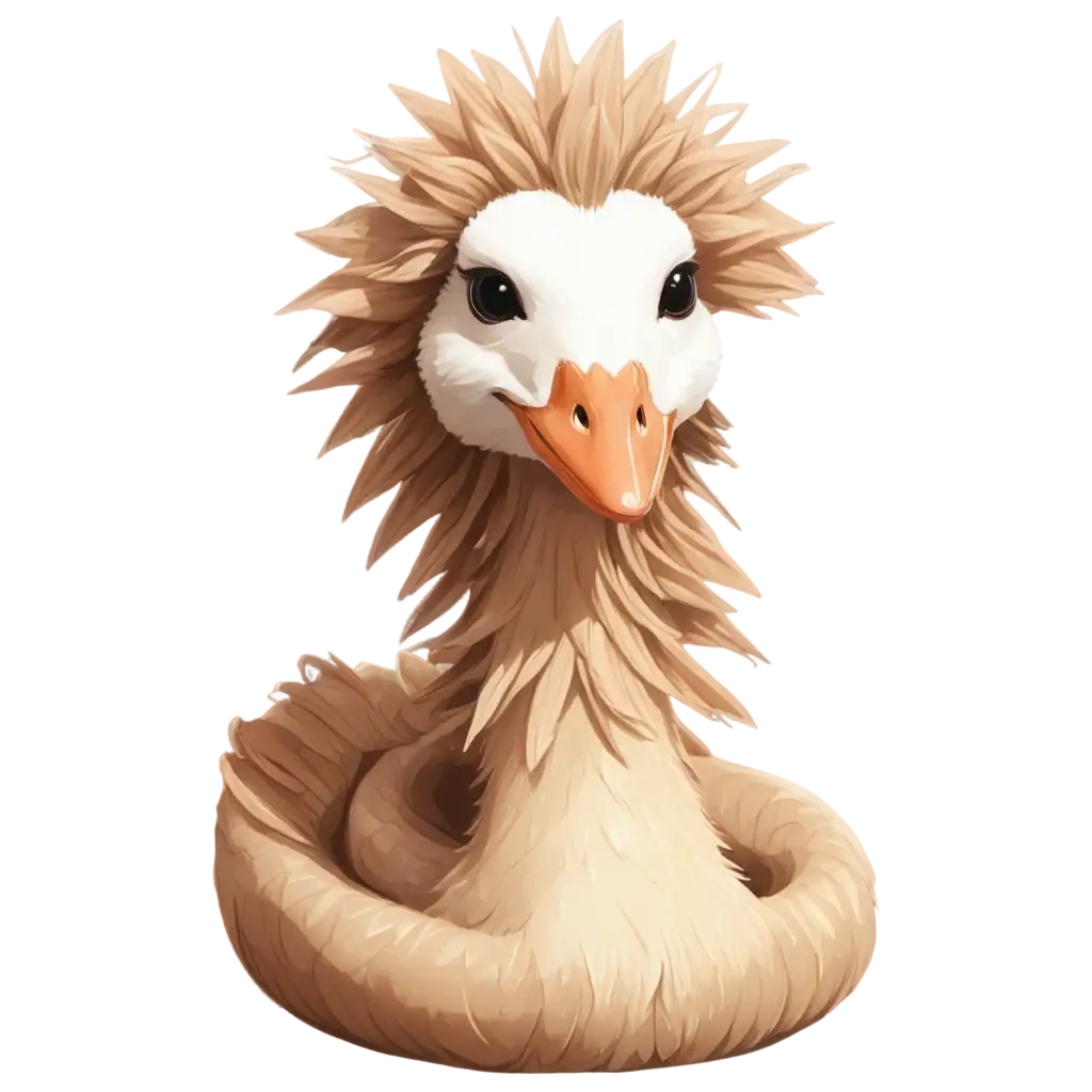 Anime-Style-PNG-Image-Goose-in-a-Snake-Wig