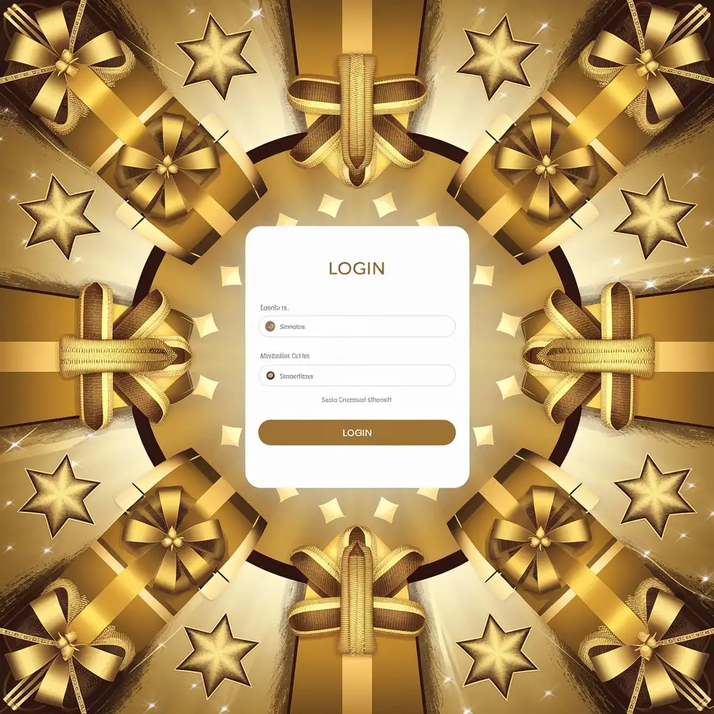 Golden-Site-Background-with-Generous-Gifts-and-Login-Form-Centerpiece