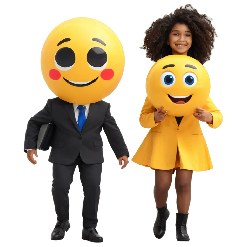 Vibrant-PNG-Image-of-Two-Emoticons-Walking-in-the-City-Enhance-Your-Online-Presence