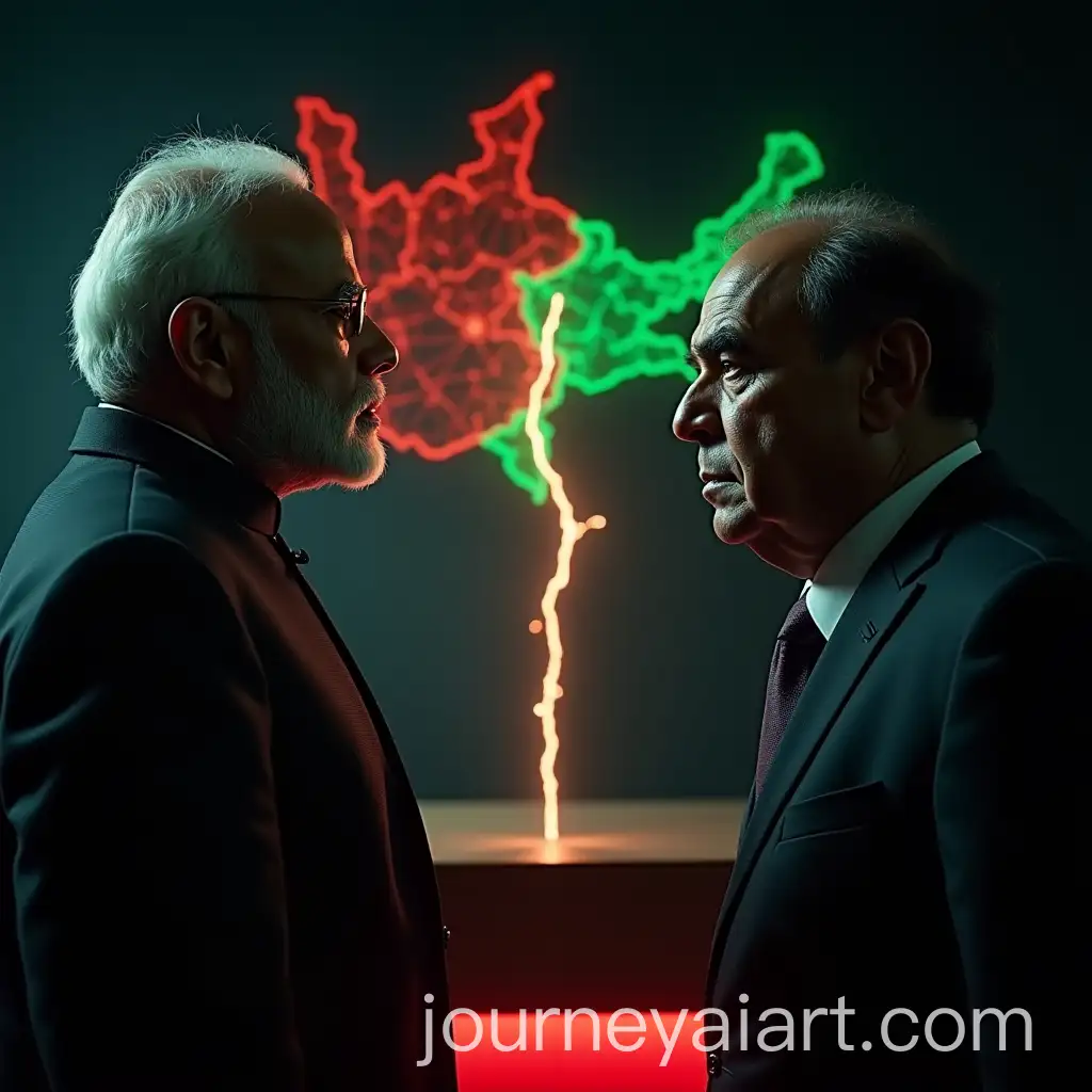Intense-Standoff-Between-Indian-and-Pakistani-Prime-Ministers-with-Digital-War-Map