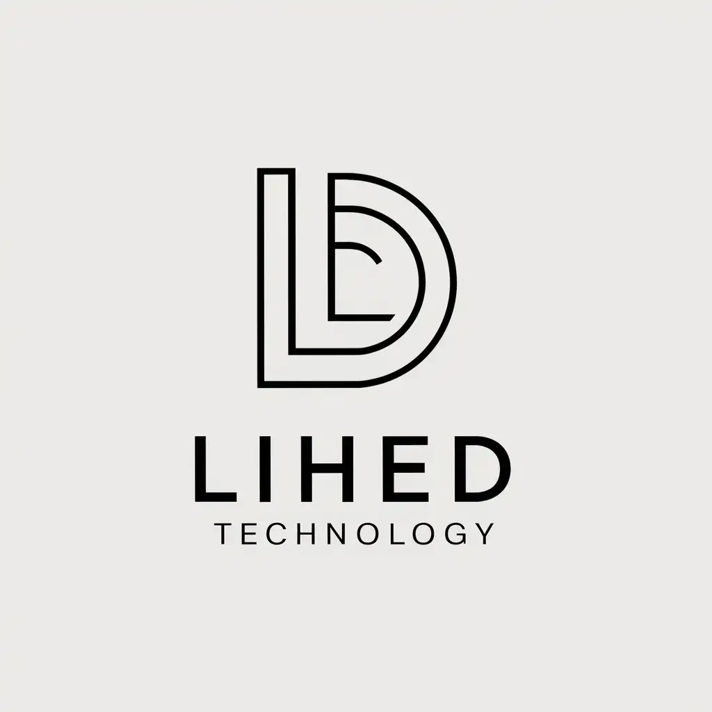 a vector logo design,with the text "Lihed Technology", main symbol:LD,Minimalistic,be used in environmental protection industry,clear background