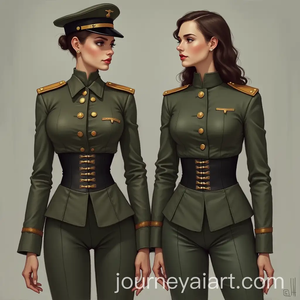 MilitaryInspired-Uniforms-for-Tall-Women-with-Bold-Metal-Accents