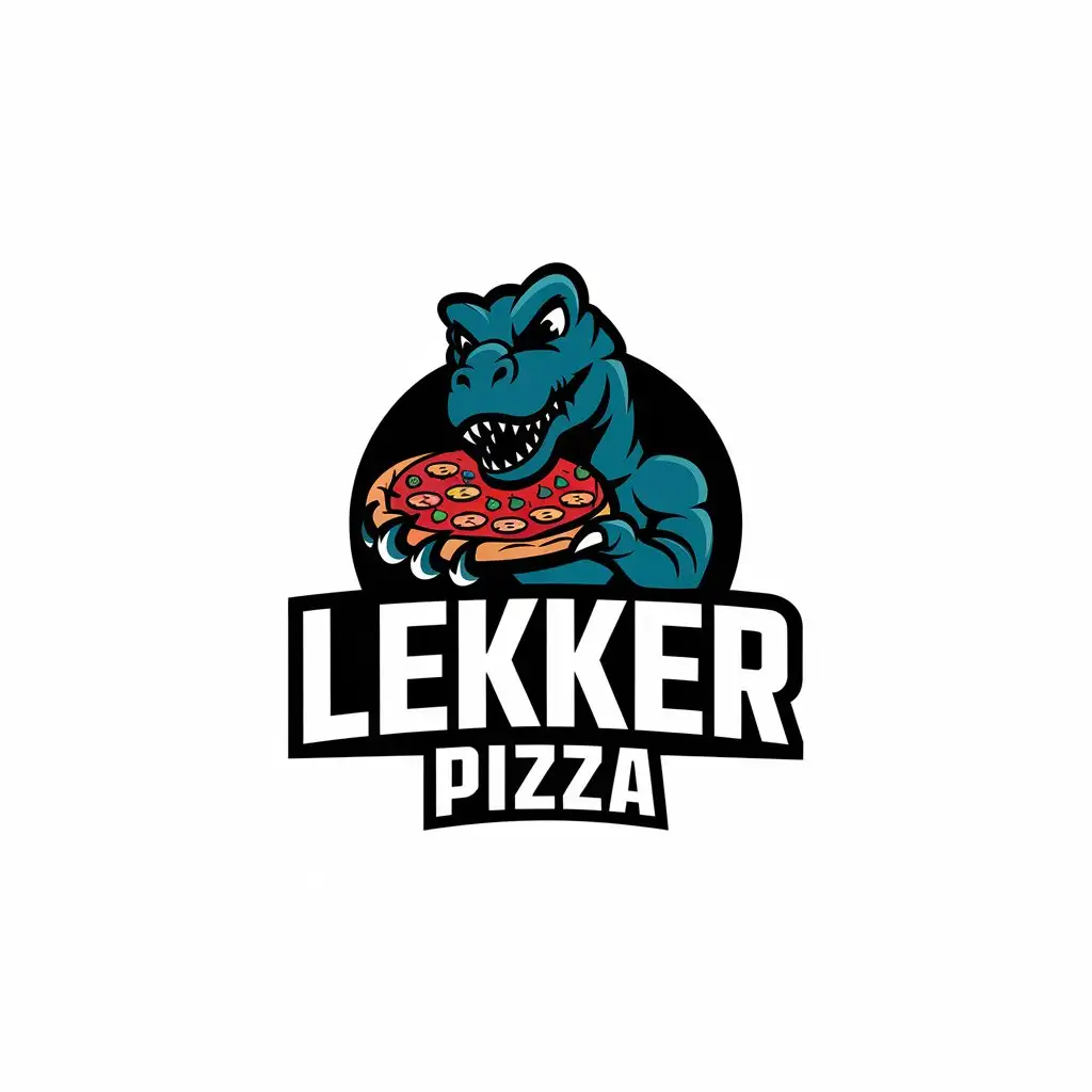 LOGO Design For LEKKER PIZZA Bold Dinosaur Theme for Sports Fitness Brand