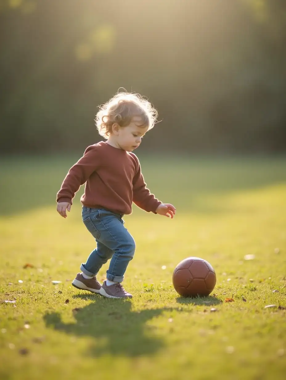 2 year old child playing ball