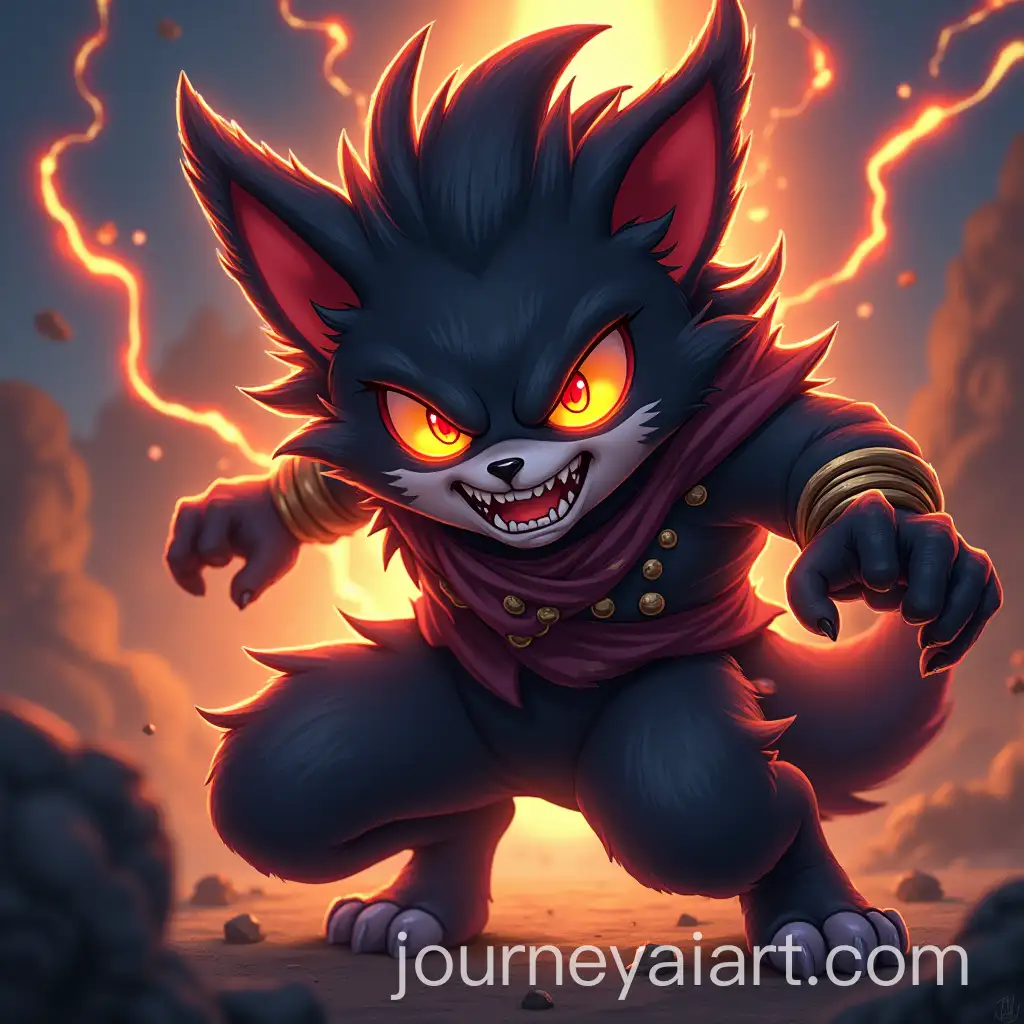 Aggressive-Anime-Character-in-Battle-Pose-with-Glowing-Eyes-and-Lightning-Effects