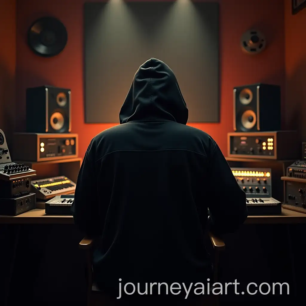 Music-Producer-Creating-Beats-in-Vintage-Studio