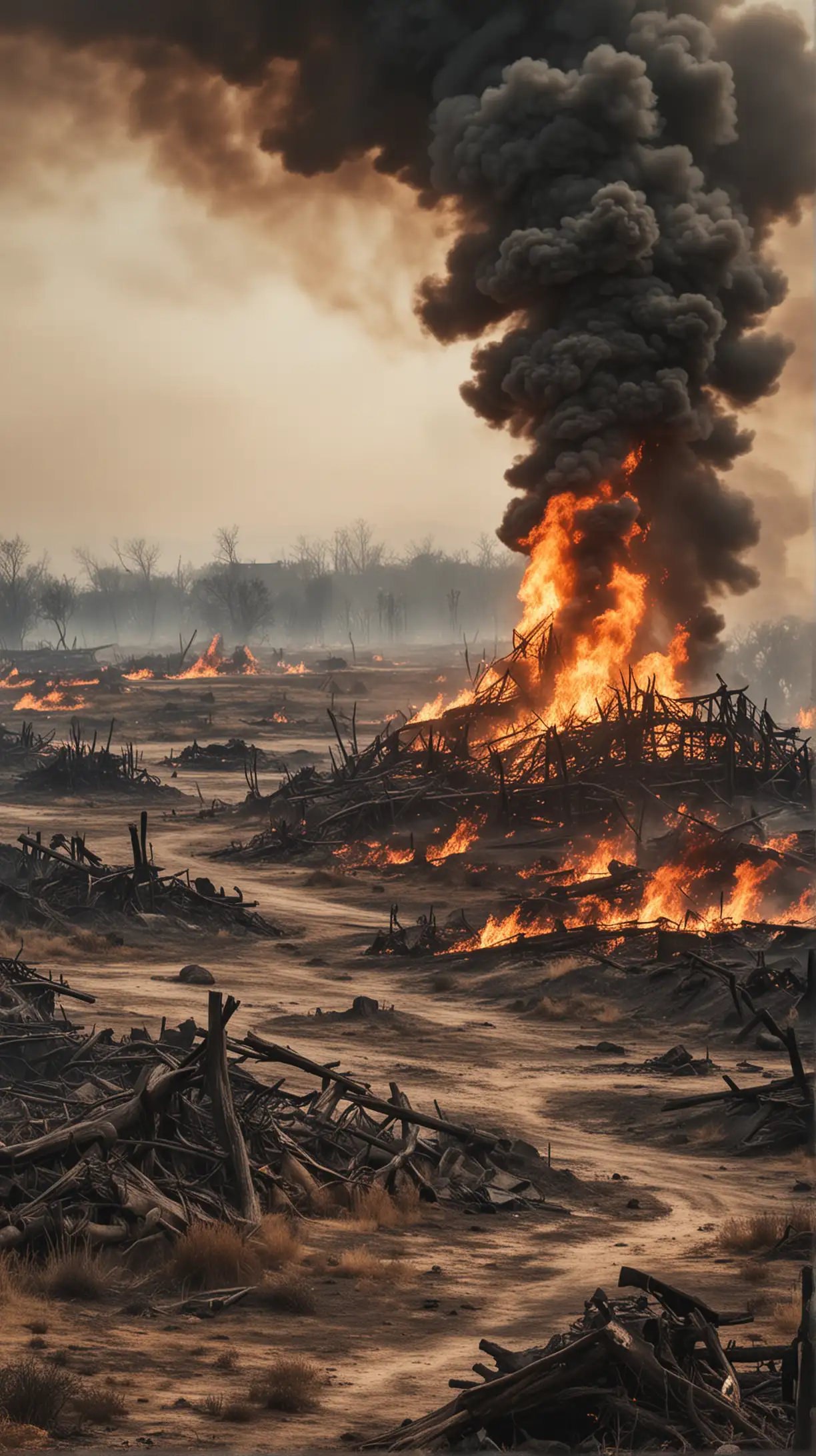 PostApocalyptic Natural Landscape Engulfed in Fire