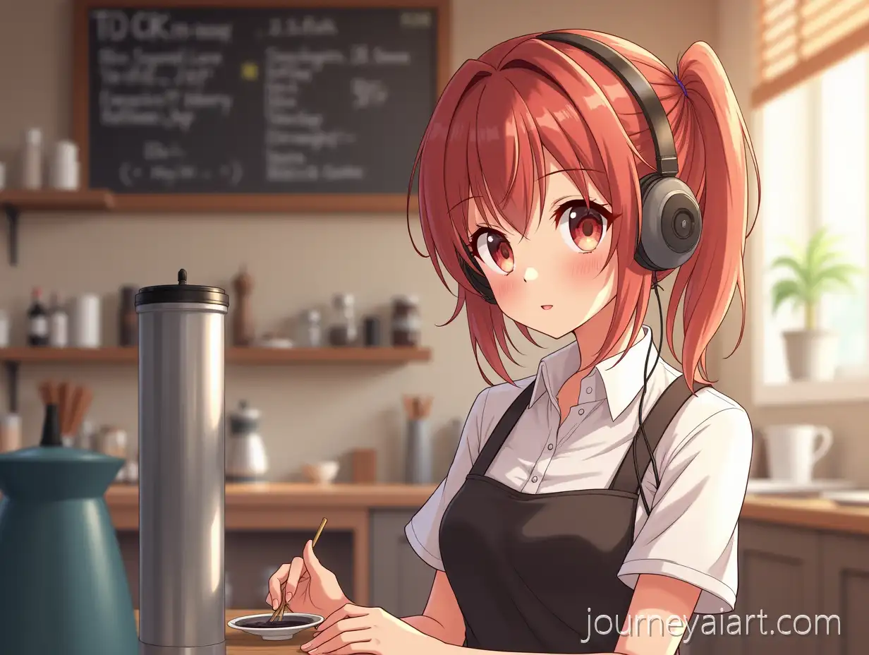 Barista-girl-in-animeYoung-Beautiful-Barista-with-Headphones-Working-in-Anime-Style