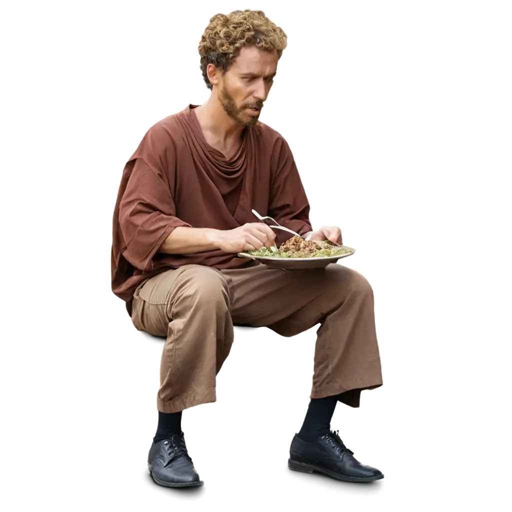 Marcus-Aurelius-Eating-Rawon-in-Indonesia-HighQuality-PNG-Image