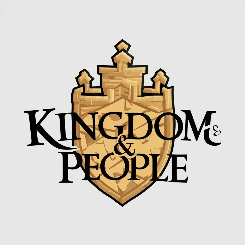 LOGO-Design-For-KingdomPeople-Strategic-Videogame-Logo-with-Middle-Ages-Theme