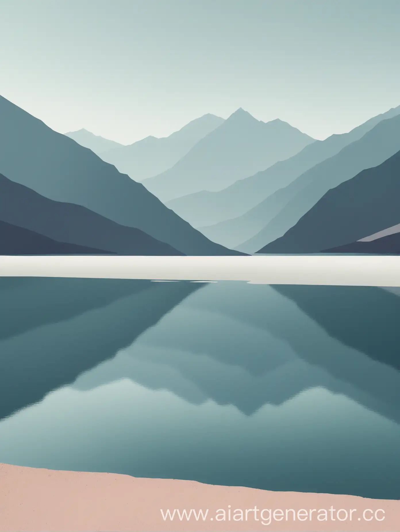 Minimalist-Mountain-Lake-Scene-with-Cozy-Shades