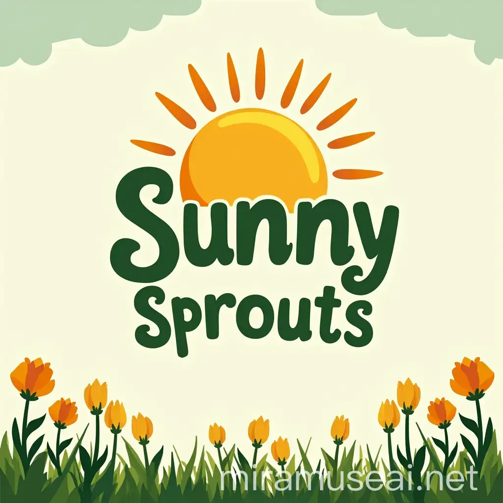 Vibrant Banner Design for Sunny Sprouts Nursery Welcoming NatureInspired Imagery