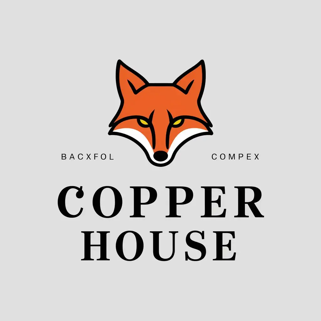 LOGO Design For Copper House Elegant Fox Symbol on Clear Background