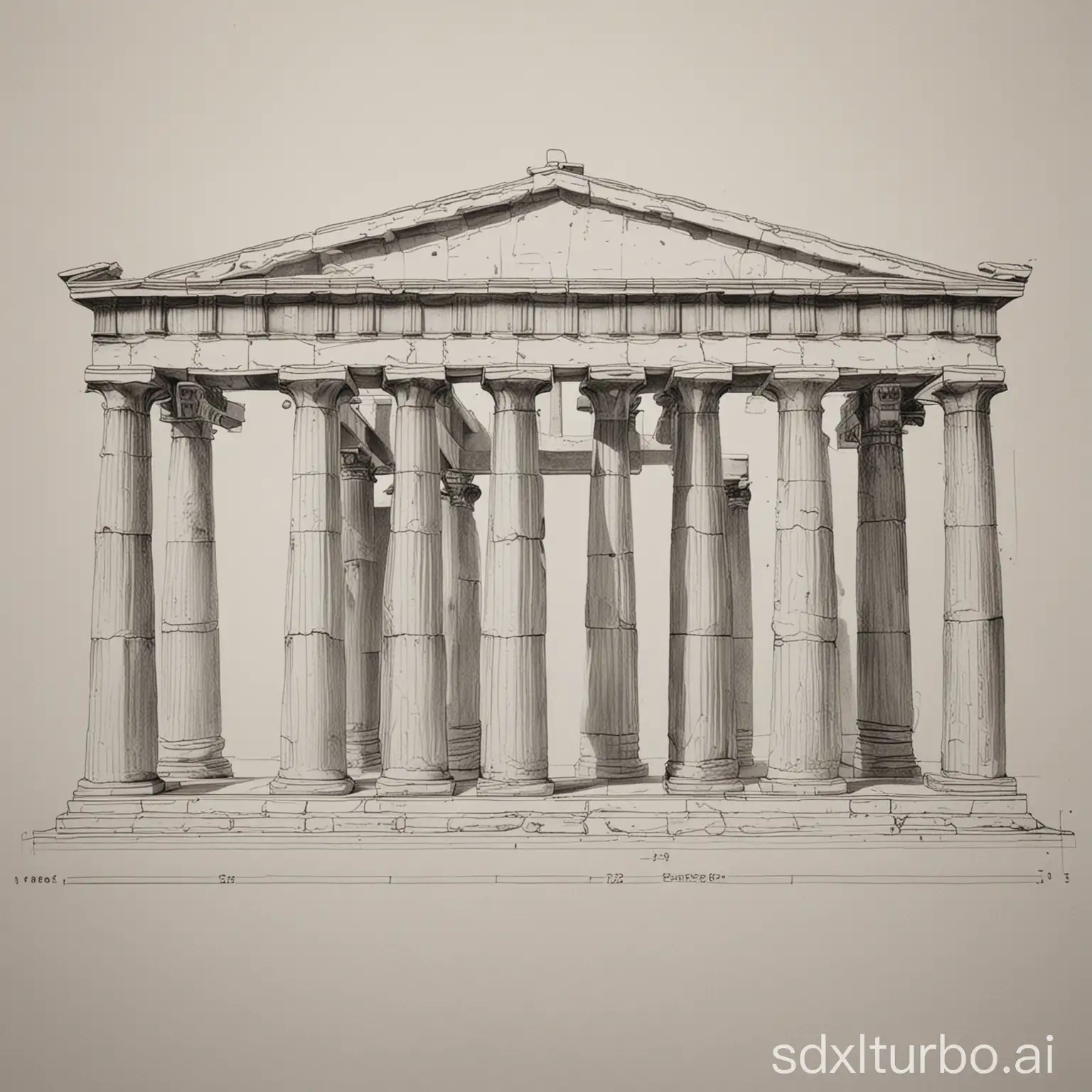 Greek-Temple-Outline-with-Five-Wide-Columns