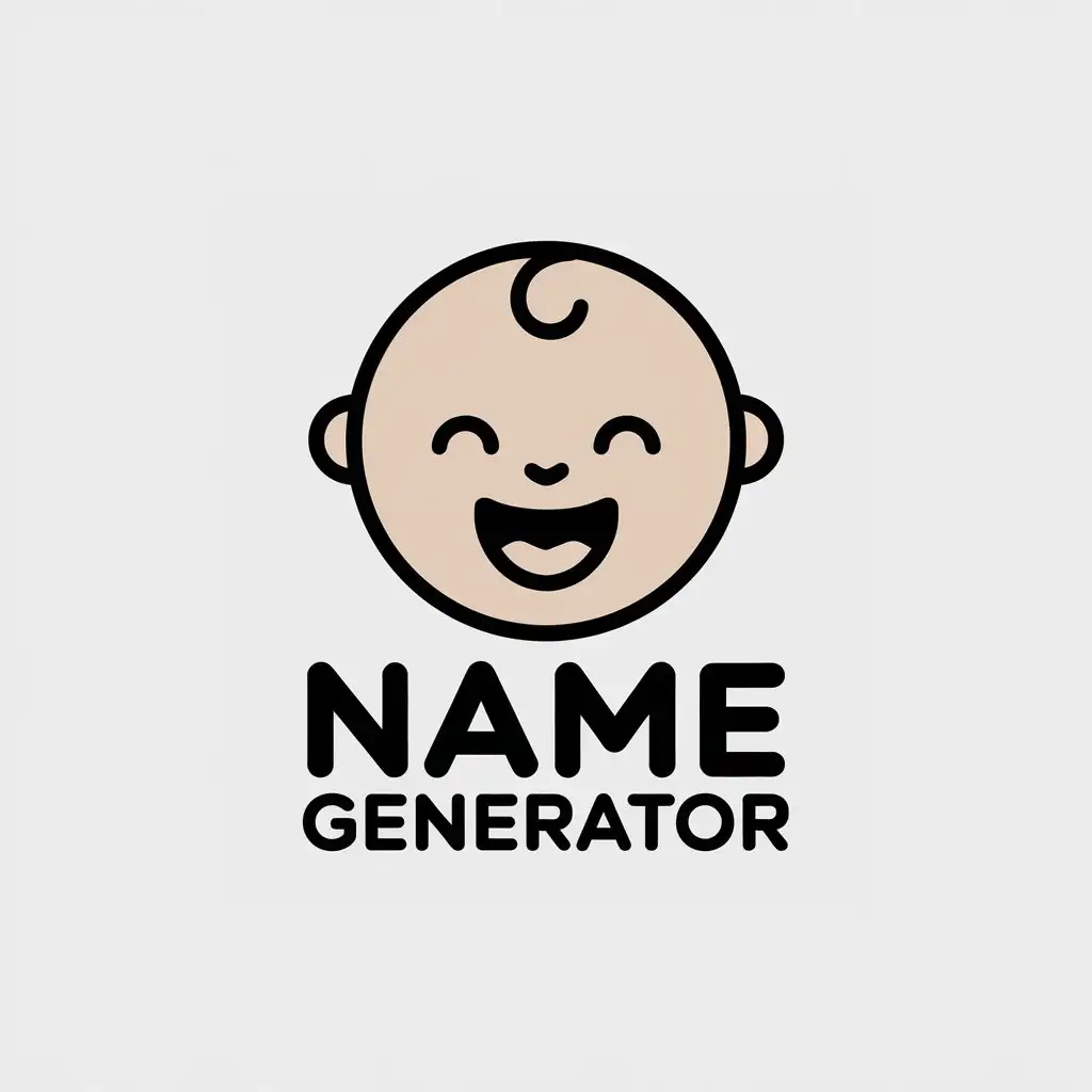 LOGO Design for Name Generator Smiling Baby Face with Minimalistic Style and Clear Background