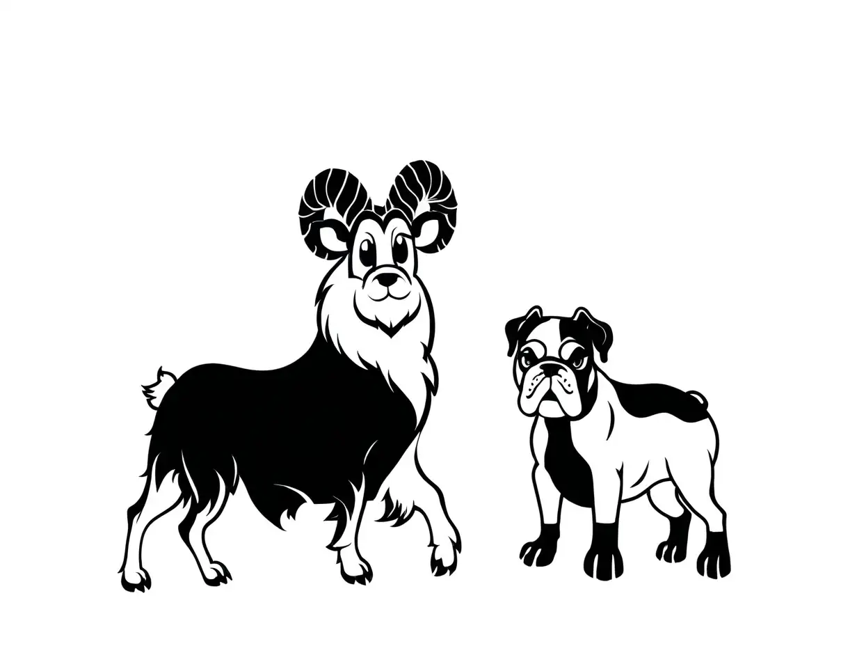 Hybrid Creature Design Ram and Bulldog Fusion