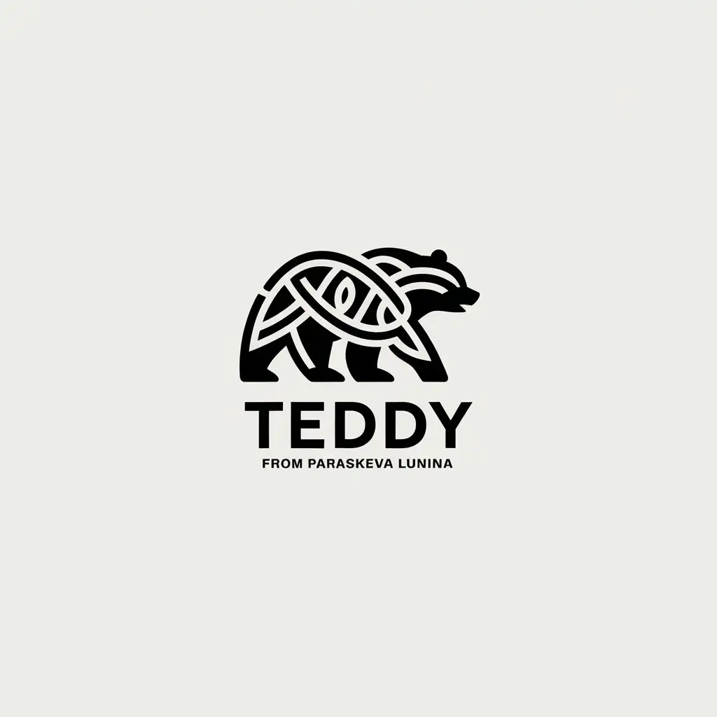 LOGO-Design-For-Teddy-from-Paraskeva-Lunina-Bear-in-Celtic-Style-with-Minimalistic-Design