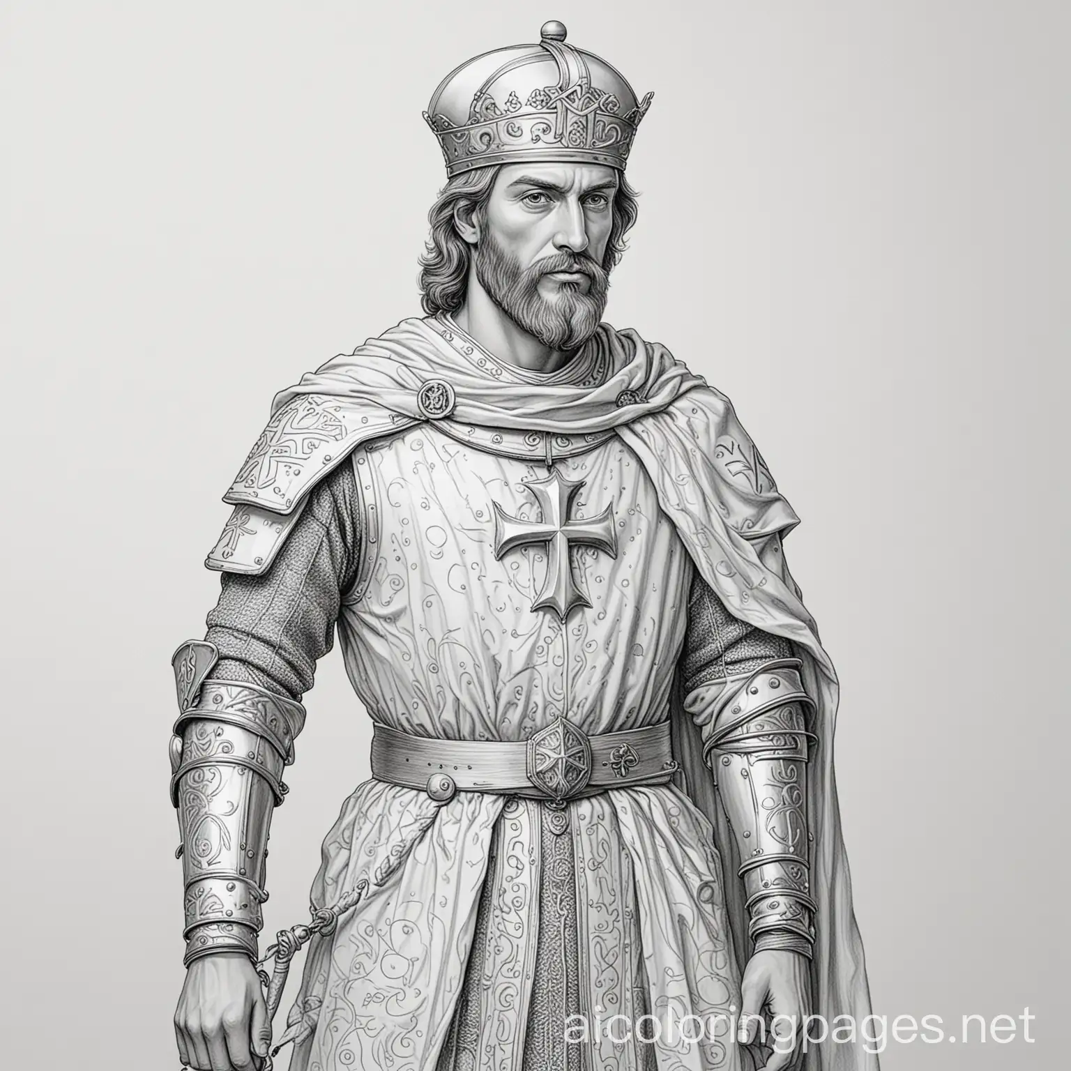 Robert-IV-of-Sabl-12th-Century-Grand-Master-of-the-Knights-Templar-Coloring-Page