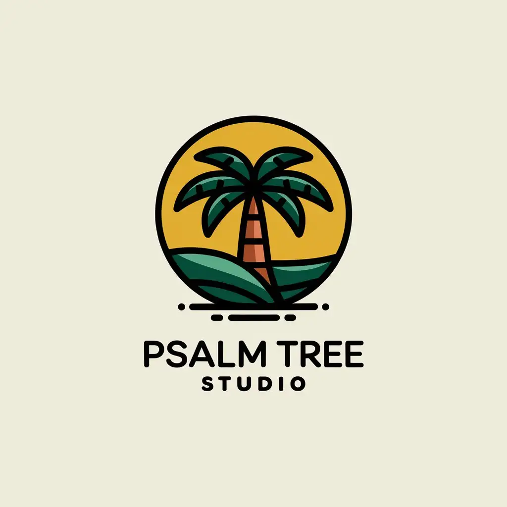 LOGO Design for Psalm Tree Studio Vector Palm Tree with Clear Background