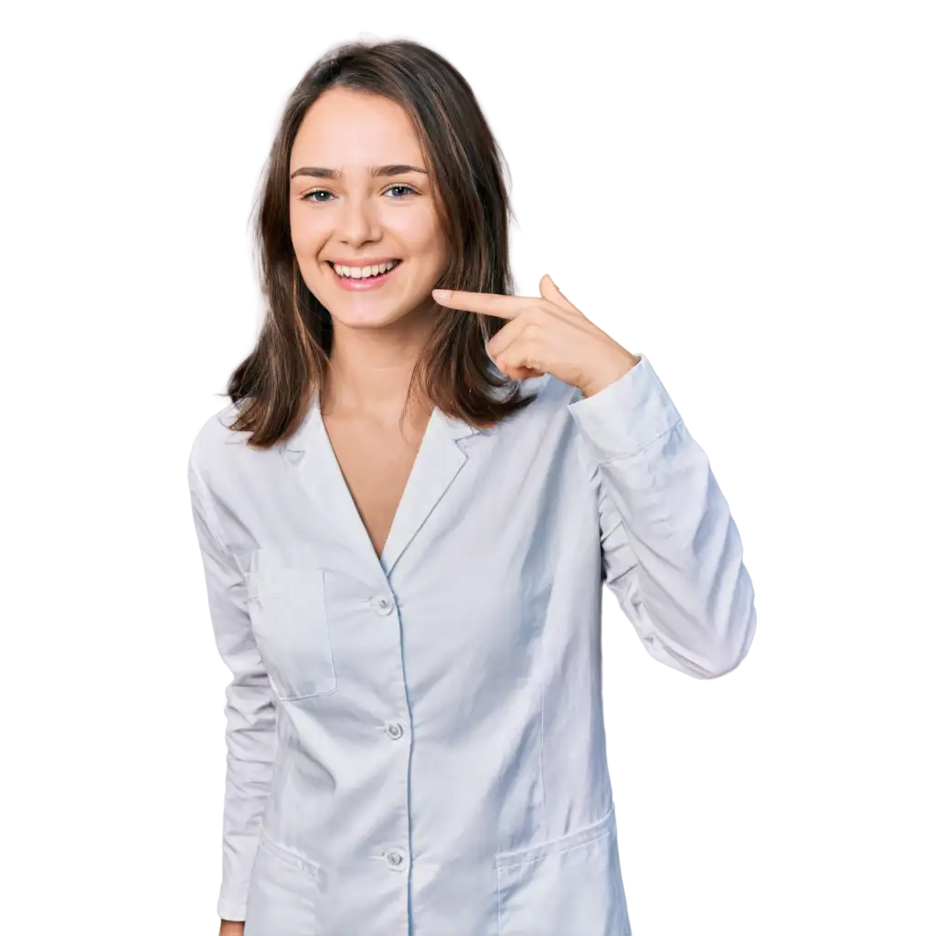 HighQuality-PNG-Image-of-a-Smiling-Female-Dentist-in-White-Medical-Suit-for-Professional-Use